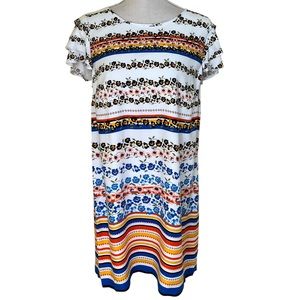 Anthropologie Kensie Floral Print Short Sleeve Shift Dress L